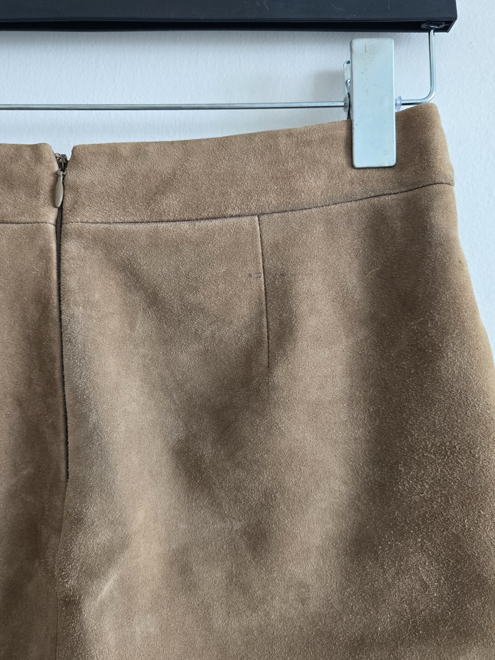 Gryphon New York Suede Skirt in Taupe - Picture 6 of 6